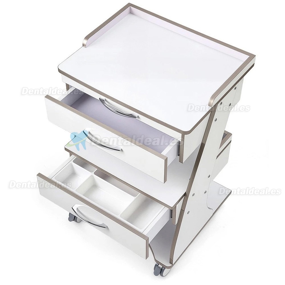 Dentech G06 Carro Dental con Armario de Almacenamiento y Bandeja de Instrumental con Doble Caj&oacute;n